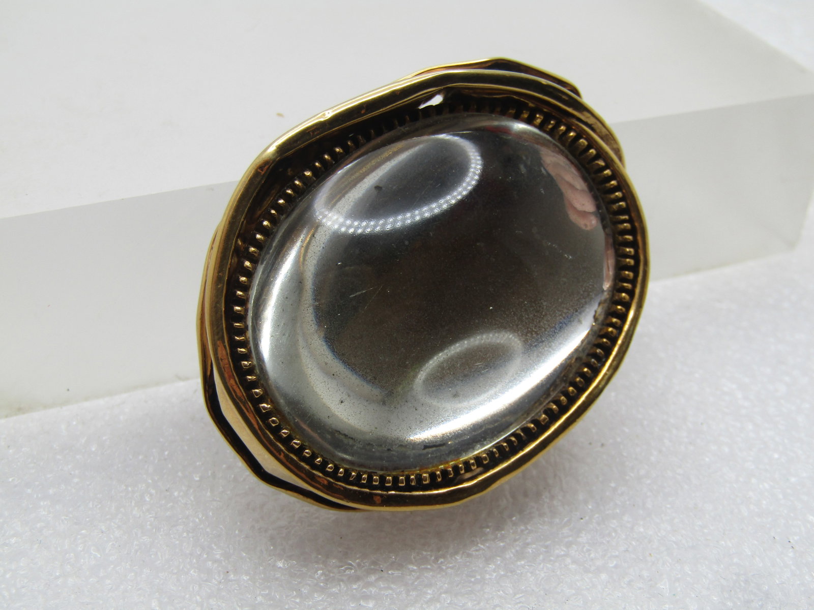 Vintage Looking Glass Brooch, 1980's, Mod/Abstract, 2" - 8