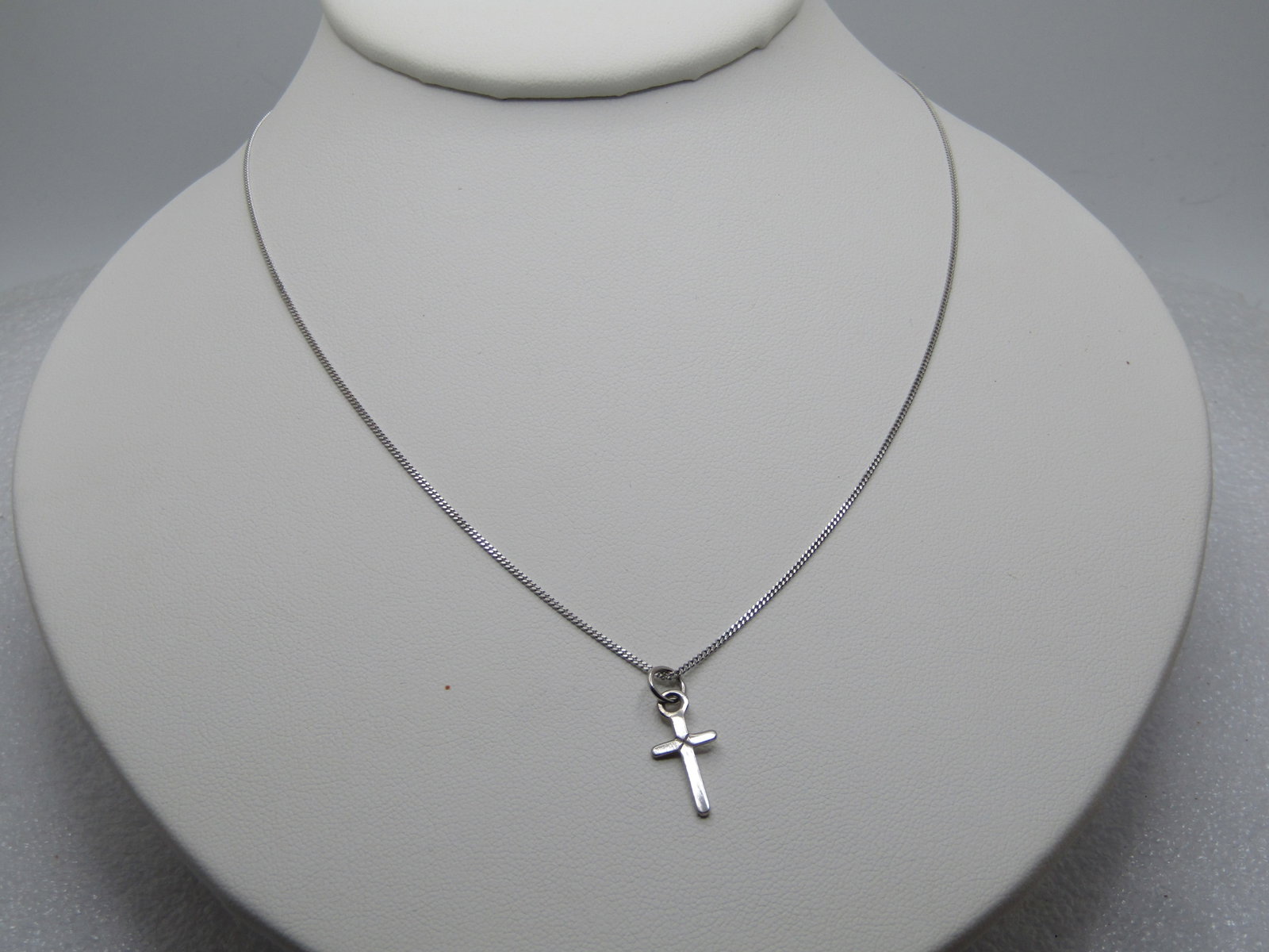 Vintage Sterling Cross Necklace, 18" Signed Banter, Original Box/Pouch, 1990's - 2