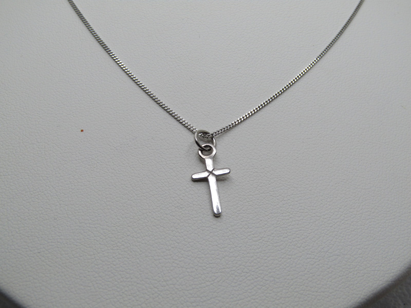 Vintage Sterling Cross Necklace, 18" Signed Banter, Original Box/Pouch, 1990's - 3