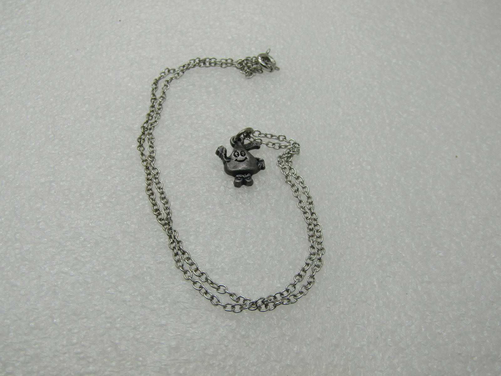 Vintage Hershey's Kiss Necklace, 16", 1970's. Silver & Pewter Tone NL - 5