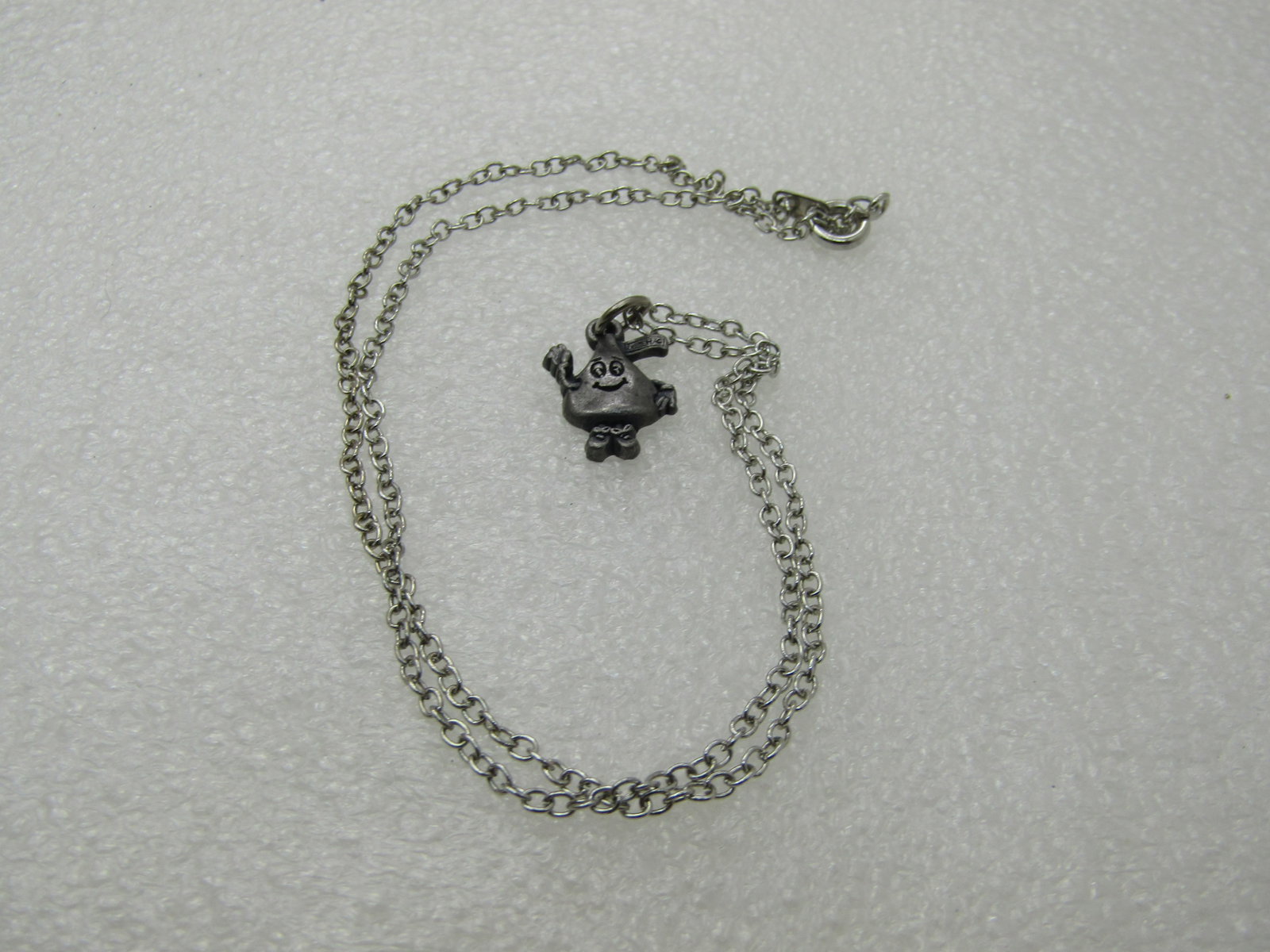Vintage Hershey's Kiss Necklace, 16", 1970's. Silver & Pewter Tone NL - 6