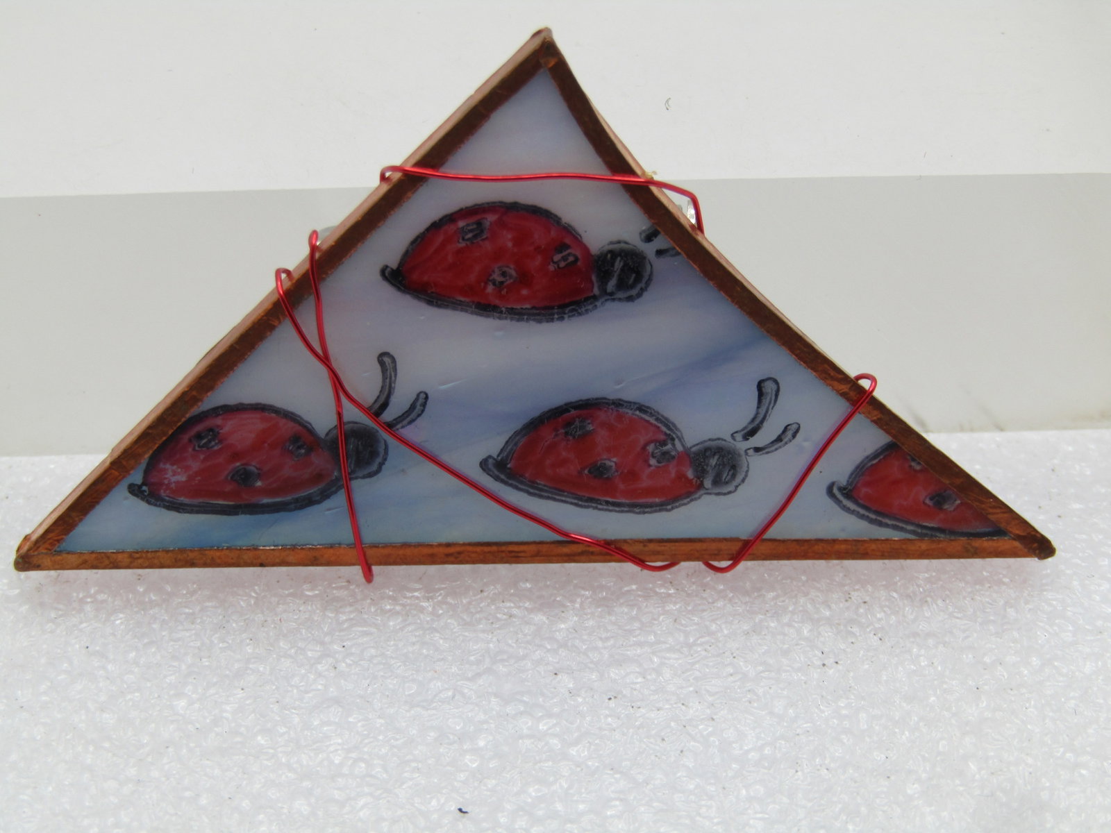 Vintage Copper Framed Lady Bug Brooch, 1990's, Hand Made - 5
