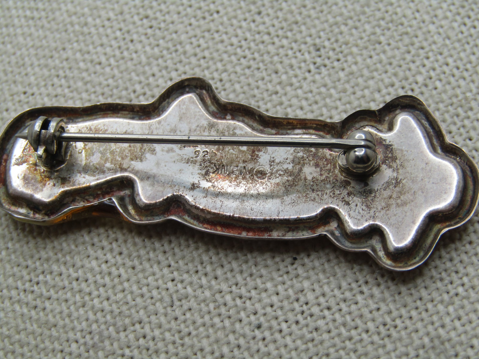 Vintage Sterling Girl Image Insert Brooch, Signed Meink, Mexico, 1980's - 2