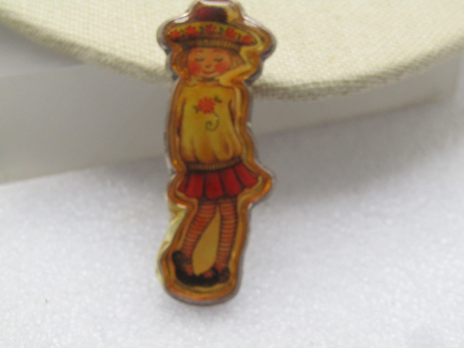 Vintage Sterling Girl Image Insert Brooch, Signed Meink, Mexico, 1980's - 5