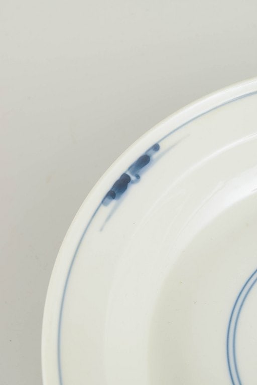 Gertrud Vasegaard for Royal Copenhagen, Denmark. Set of three porcelain deep plates with blue - 3