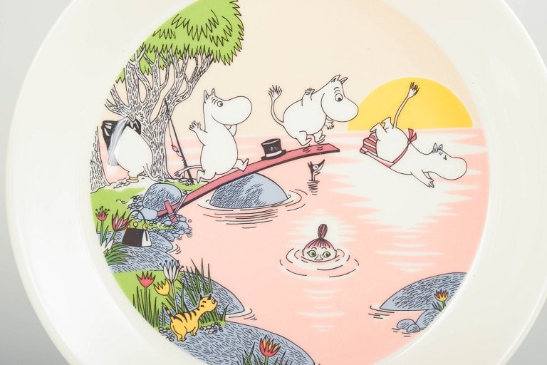 Arabia, Finland. Two colourful porcelain Moomin plates. 21st century. - 3