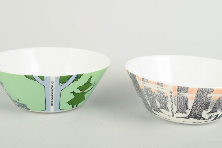 Arabia, Finland. Two porcelain Moomin bowls. 21st century. - 2