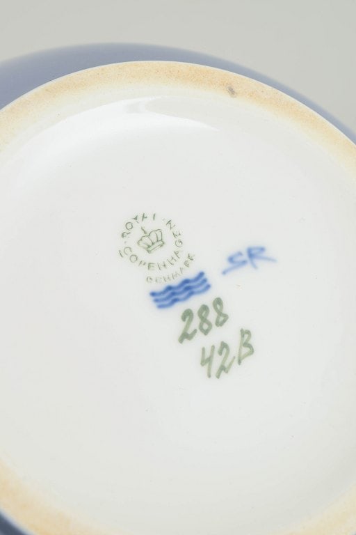 Royal Copenhagen, Denmark. Round baluster-shaped porcelain vase decorated with berry branches and - 4