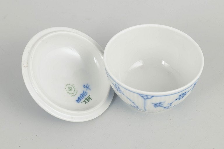 Royal Copenhagen, Denmark. Porcelain creamer decorated with cobalt-blue underglaze, Blue Fluted - 3