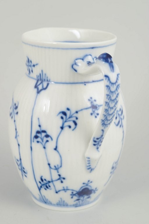 Royal Copenhagen, Denmark. Porcelain creamer decorated with cobalt-blue underglaze, Blue Fluted - 3