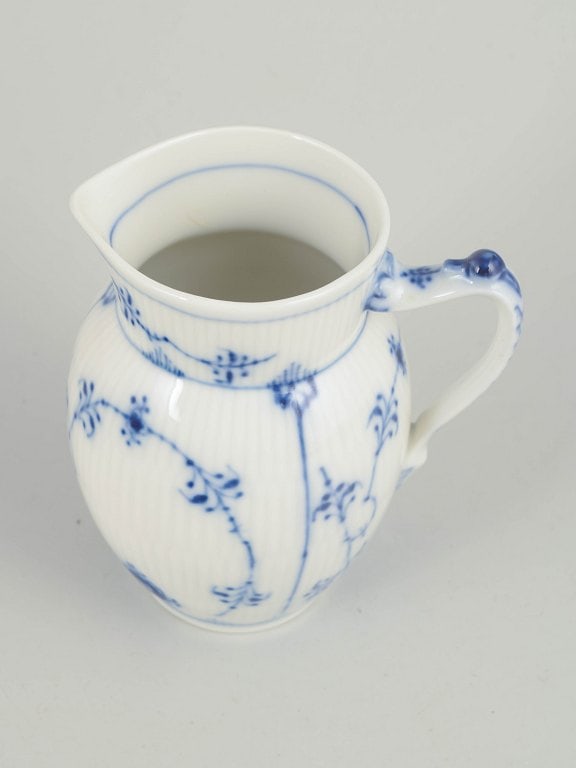 Royal Copenhagen, Denmark. Porcelain creamer decorated with cobalt-blue underglaze, Blue Fluted - 2