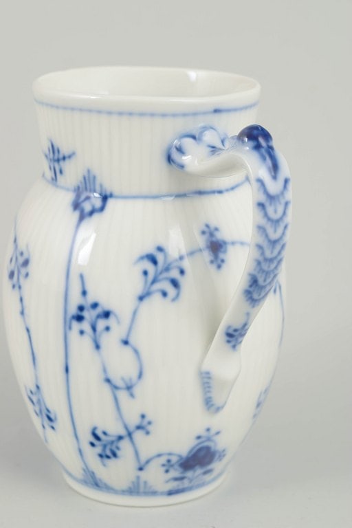 Royal Copenhagen, Denmark. Porcelain creamer decorated with cobalt-blue underglaze, Blue Fluted - 3