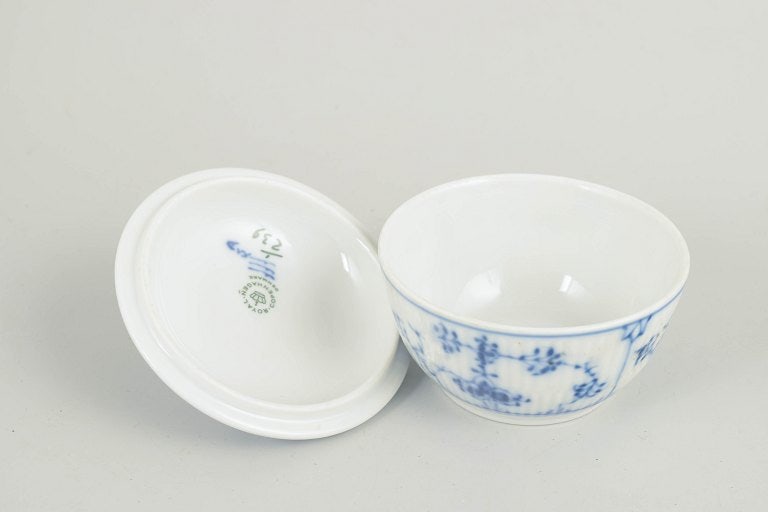 Royal Copenhagen, Denmark. Porcelain sugar bowl decorated with cobalt-blue underglaze , Blue Fluted - 2
