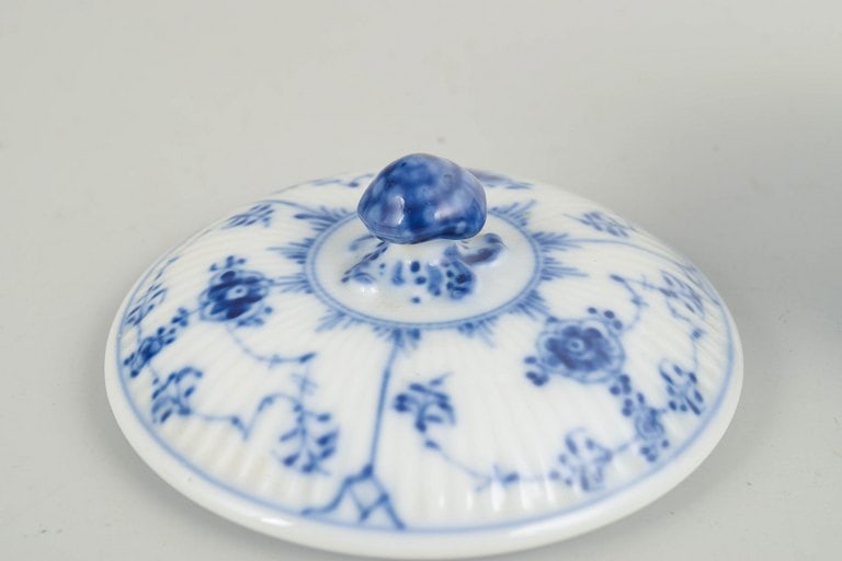 Royal Copenhagen, Denmark. Porcelain sugar bowl decorated with cobalt-blue underglaze , Blue Fluted - 3