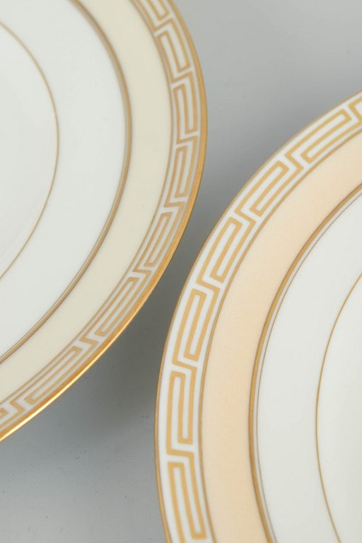 Bing & Grøndahl Rossini, Denmark. Set of two porcelain dinner plates with a gilded rim. Approx. - 3