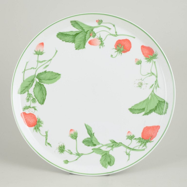 Bill Goldsmith for Limoges, France. Fraise, large porcelain serving tray. Approx. 1980s. (1 of 4)
