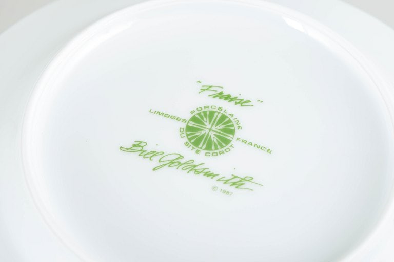 Bill Goldsmith for Limoges, France. Fraise, set of five small porcelain plates. Approx. 1980s. - 4