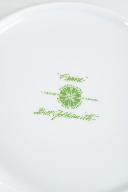 Bill Goldsmith for Limoges, France. Fraise, set of four porcelain lunch plates. Approx. 1980s. - 4