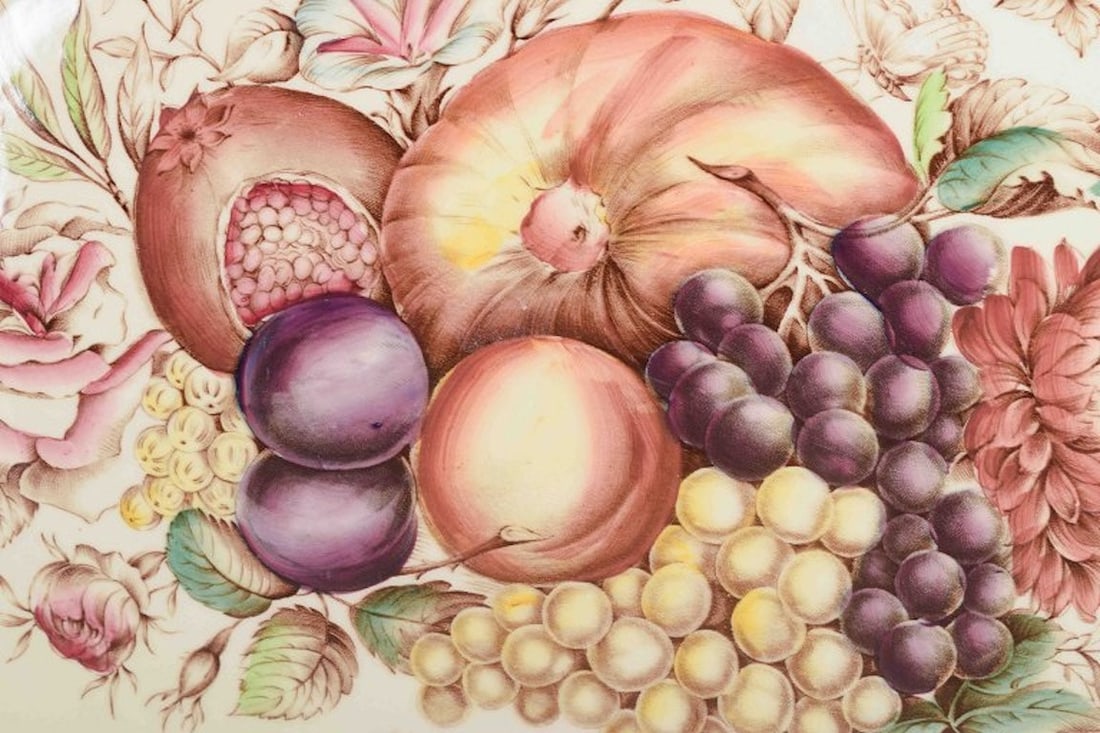 Johnson Bros., England, Staffordshire. Very large rectangular platter in transfer printed - 2