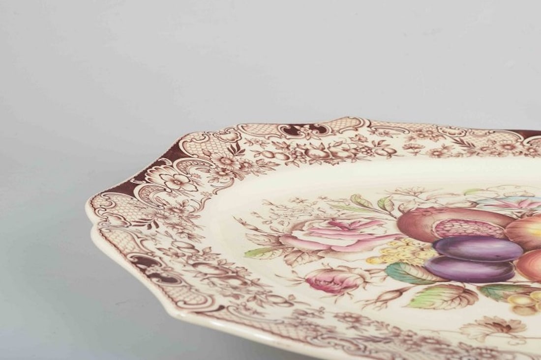 Johnson Bros., England, Staffordshire. Very large rectangular platter in transfer printed - 3