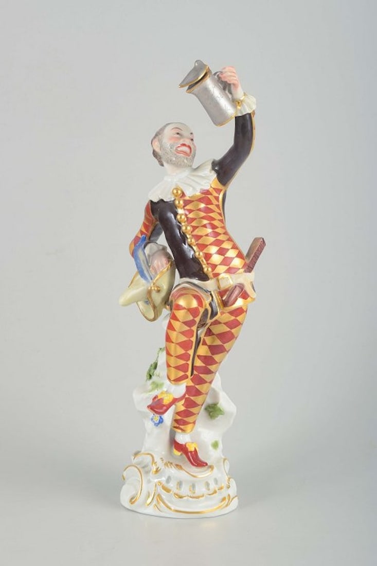 Meissen, Germany. Magnificent and highly detailed porcelain figure 'Harlequin'. 20th century. (1 of 9)