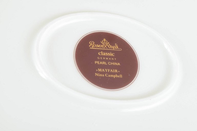 Nina Campbell for Rosenthal, Germany. Set of two oval porcelain dishes decorated with a dark border. - 4