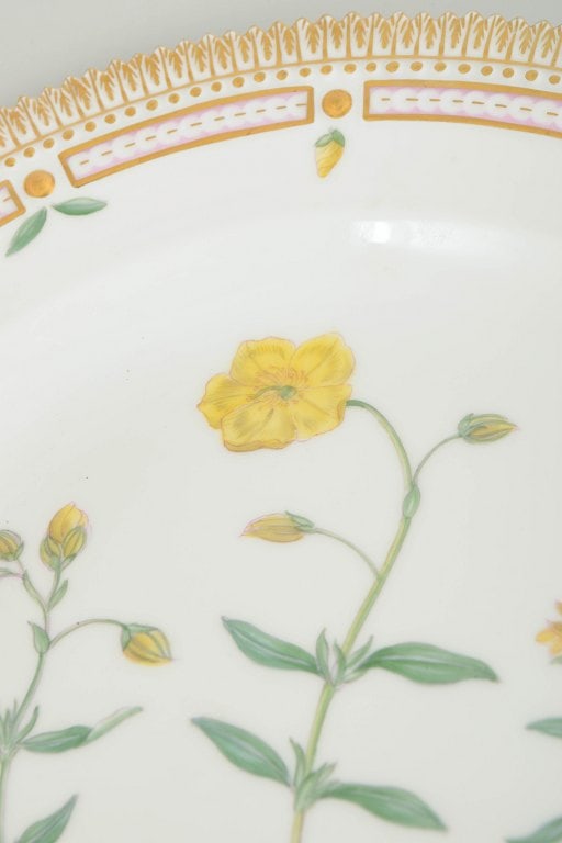 Royal Copenhagen, Denmark. Flora Danica porcelain dinner plate with botanical motif. Dated 1962. - 4