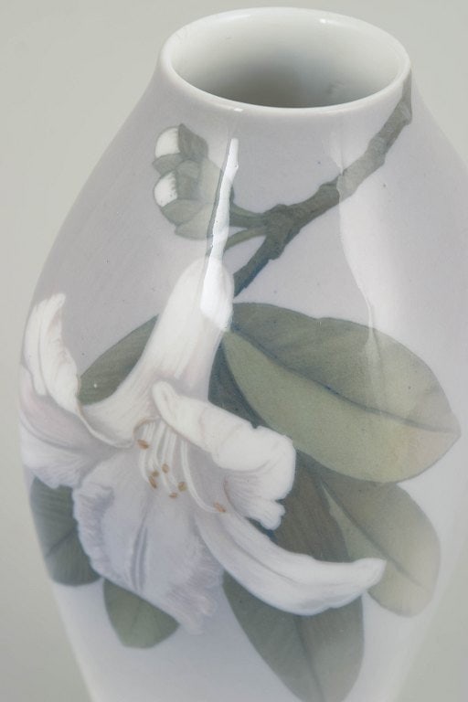 Royal Copenhagen, Denmark. Art Nouveau, porcelain vase with flowering branches and foliage. Circa - 3