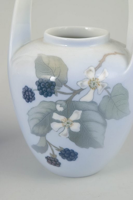 Royal Copenhagen, Denmark. Art Nouveau, set of two porcelain vases with handles. Circa 1910s. - 3