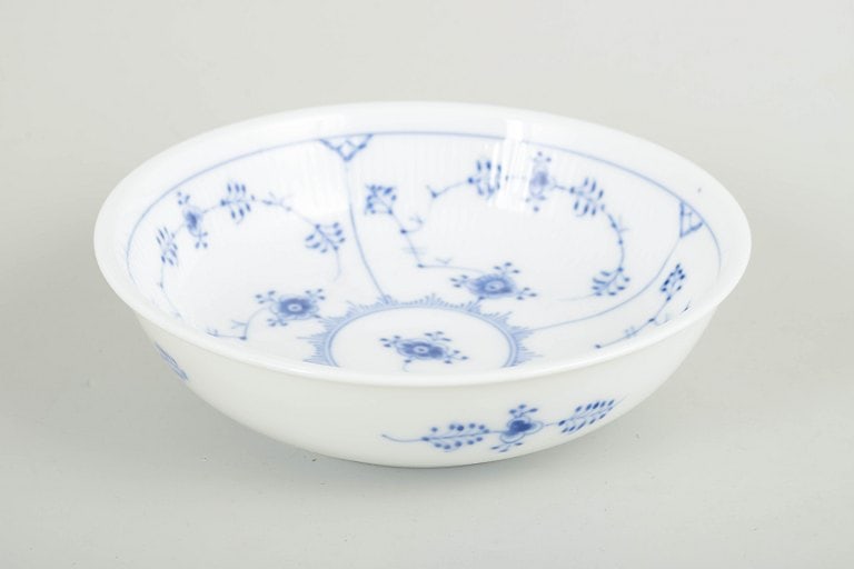 Royal Copenhagen, Denmark. Blue Fluted Plain porcelain bowl decorated with cobalt blue underglaze. (1 of 4)
