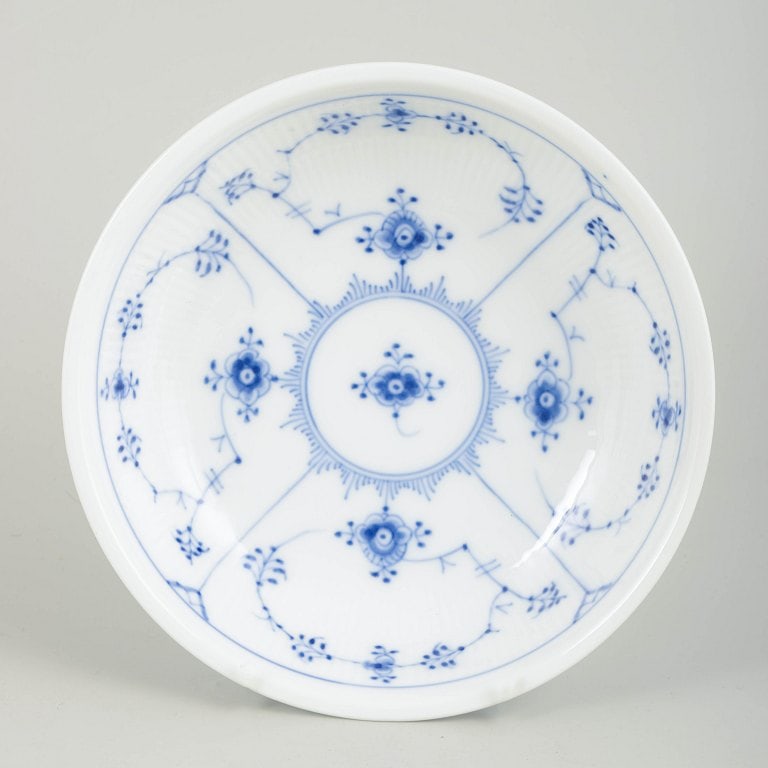 Royal Copenhagen, Denmark. Blue Fluted Plain porcelain bowl decorated with cobalt blue underglaze. - 2