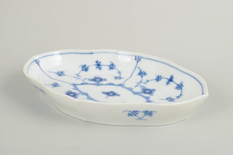 Royal Copenhagen, Denmark. Blue Fluted Plain oval porcelain dish with underglaze decoration. Approx. - 2