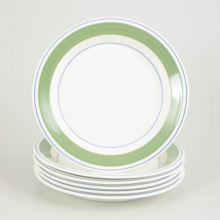 Esteri Tomula for Arabia, Finland. Set of six porcelain dinner plates with “Krokus?? pattern in (1 of 4)