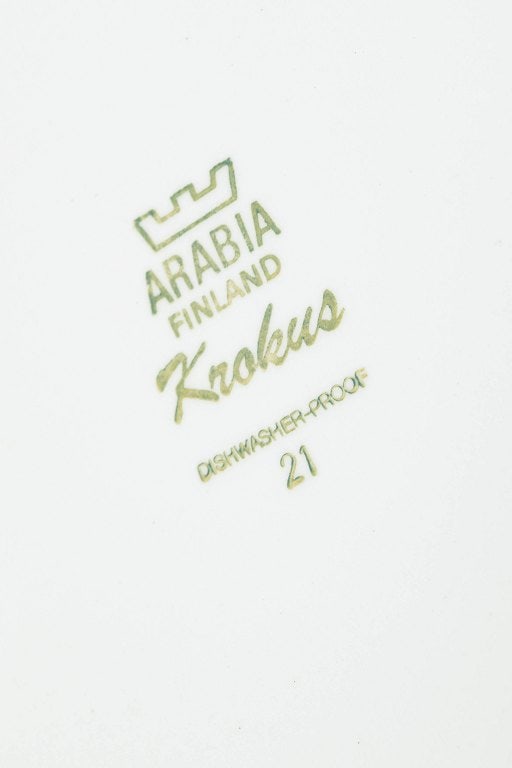Esteri Tomula for Arabia, Finland. Set of six porcelain dinner plates with “Krokus?? pattern in - 4