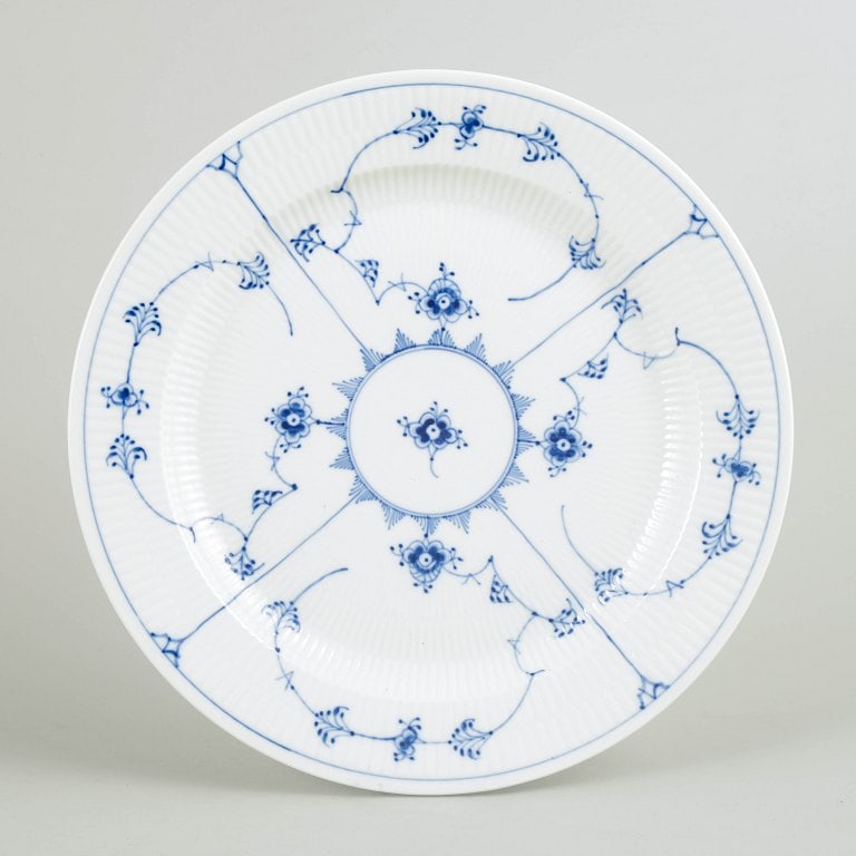 Royal Copenhagen, Denmark. Blue Fluted Plain porcelain serving platter with underglaze blue (1 of 4)