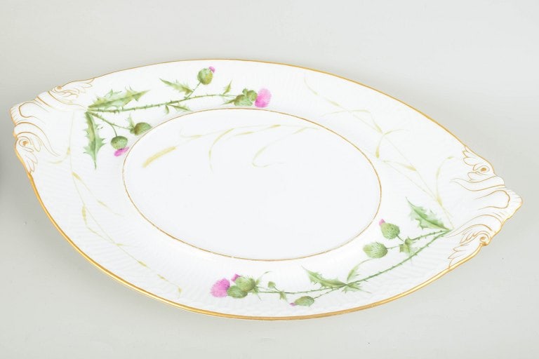 Royal Copenhagen, Denmark. Large porcelain soup tureen with stand with thistle motif. Second half of - 3