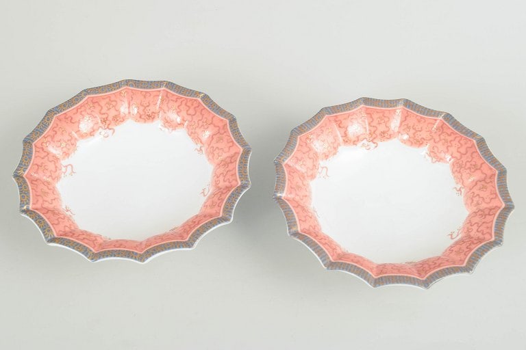 Royal Copenhagen, Denmark. Fairytale set of two porcelain bowls in pink tones. Approx. 1992–1999. - 2