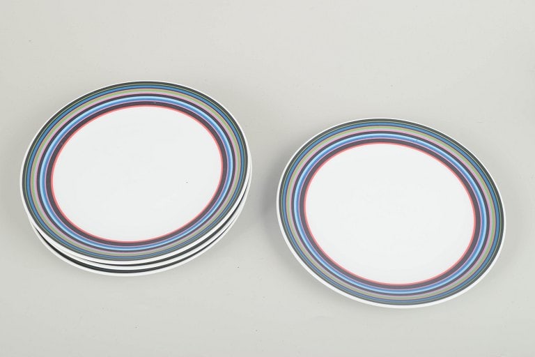 Alfredo Häberli for Iittala, Finland. Set of four porcelain lunch/salad plates with multicoloured - 2