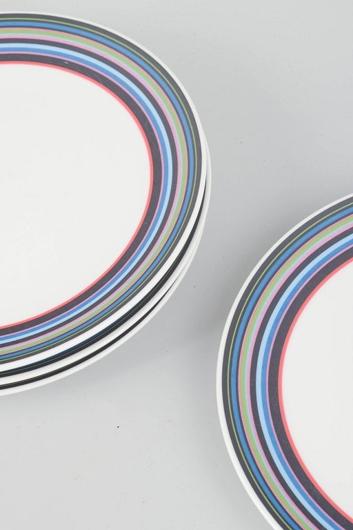 Alfredo Häberli for Iittala, Finland. Set of four porcelain lunch/salad plates with multicoloured - 3