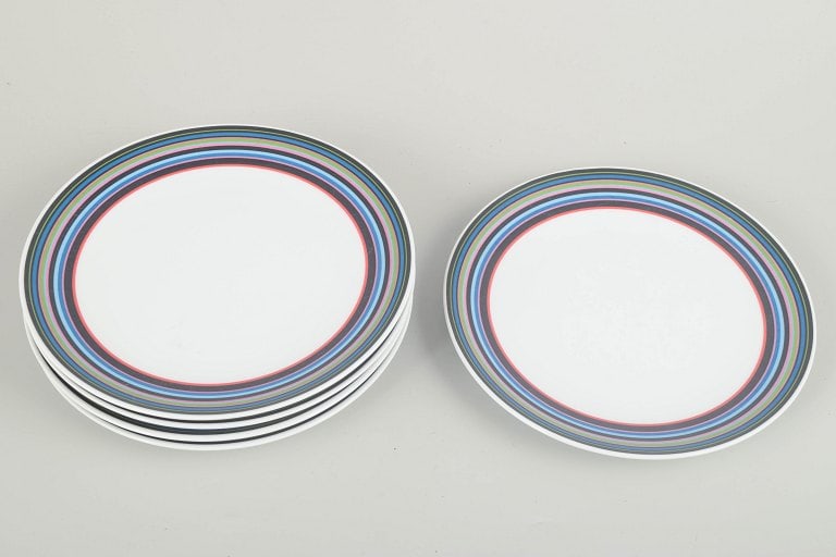 Alfredo Häberli for Iittala, Finland. Set of five porcelain lunch/salad plates with multicoloured - 2