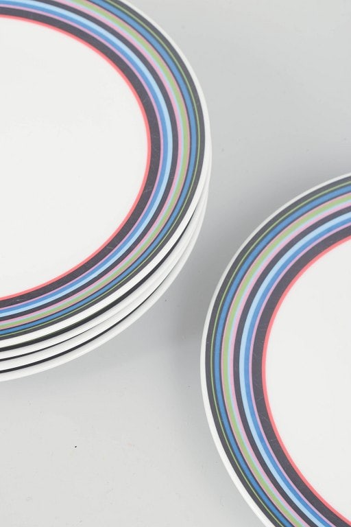 Alfredo Häberli for Iittala, Finland. Set of five porcelain lunch/salad plates with multicoloured - 3