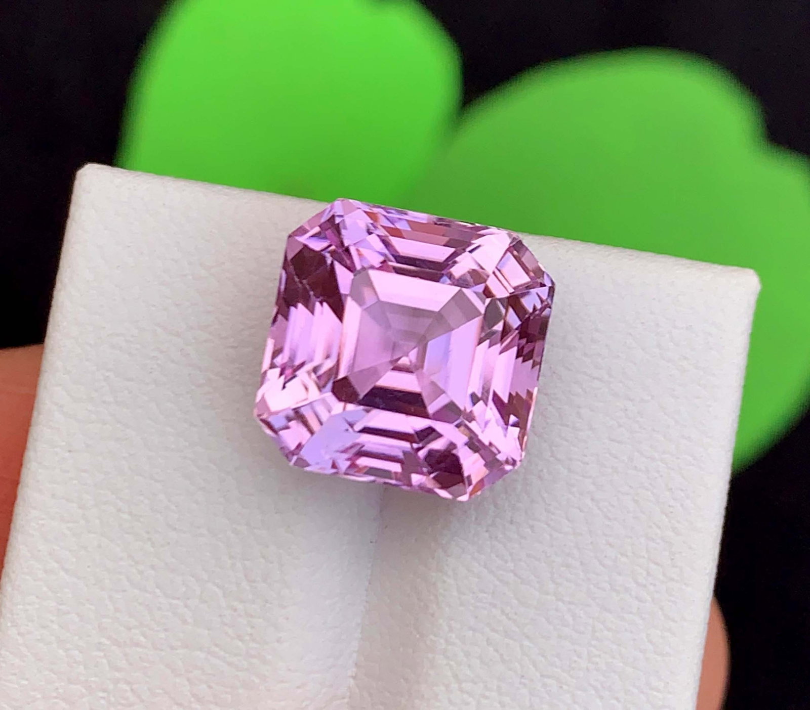 Natural Pink Kunzite Gemstone: Faceted Asscher Cut, November Birthstone (11.30 Carat) - 5