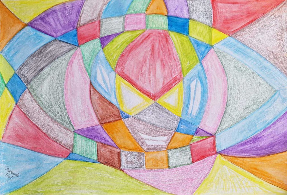 Raymonda Abci print Geometric vision: Title: Raymonda Abci print Geometric vision Description: Title: Geometric vision \nArtist: Raymonda Abci \nCountry: Lebanon \nMedium: Giclee \nMarks: Limited edition of 50, numbered in pencil \nPaper 