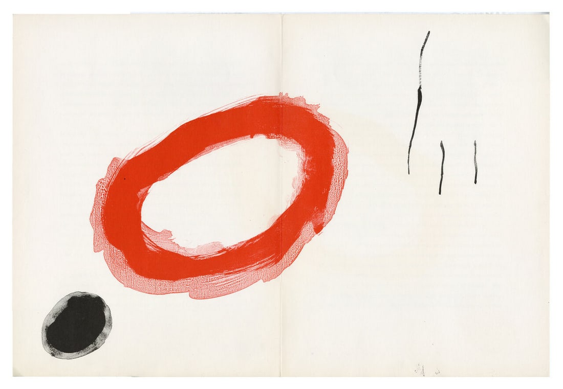 Joan Miro Original Lithograph DM03128d Derriere le Miroir 1961: Title: Joan Miro Original Lithograph DM03128d Derriere le Miroir 1961 Description: Title: Untitled - DM03128T \nArtist: Joan Miro \nCountry: Spain \nMedium: Original Lithograph \nMarks: Not signed, no