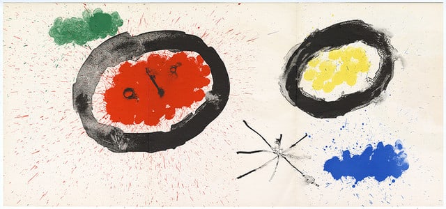 Joan Miro Original Lithograph Trifold DM06128T Derriere le Miroir 1961: Title: Joan Miro Original Lithograph Trifold DM06128T Derriere le Miroir 1961 Description: Title: Untitled - DM06128T \nArtist: Joan Miro \nCountry: Spain \nMedium: Original Lithograph \nMarks: Not si