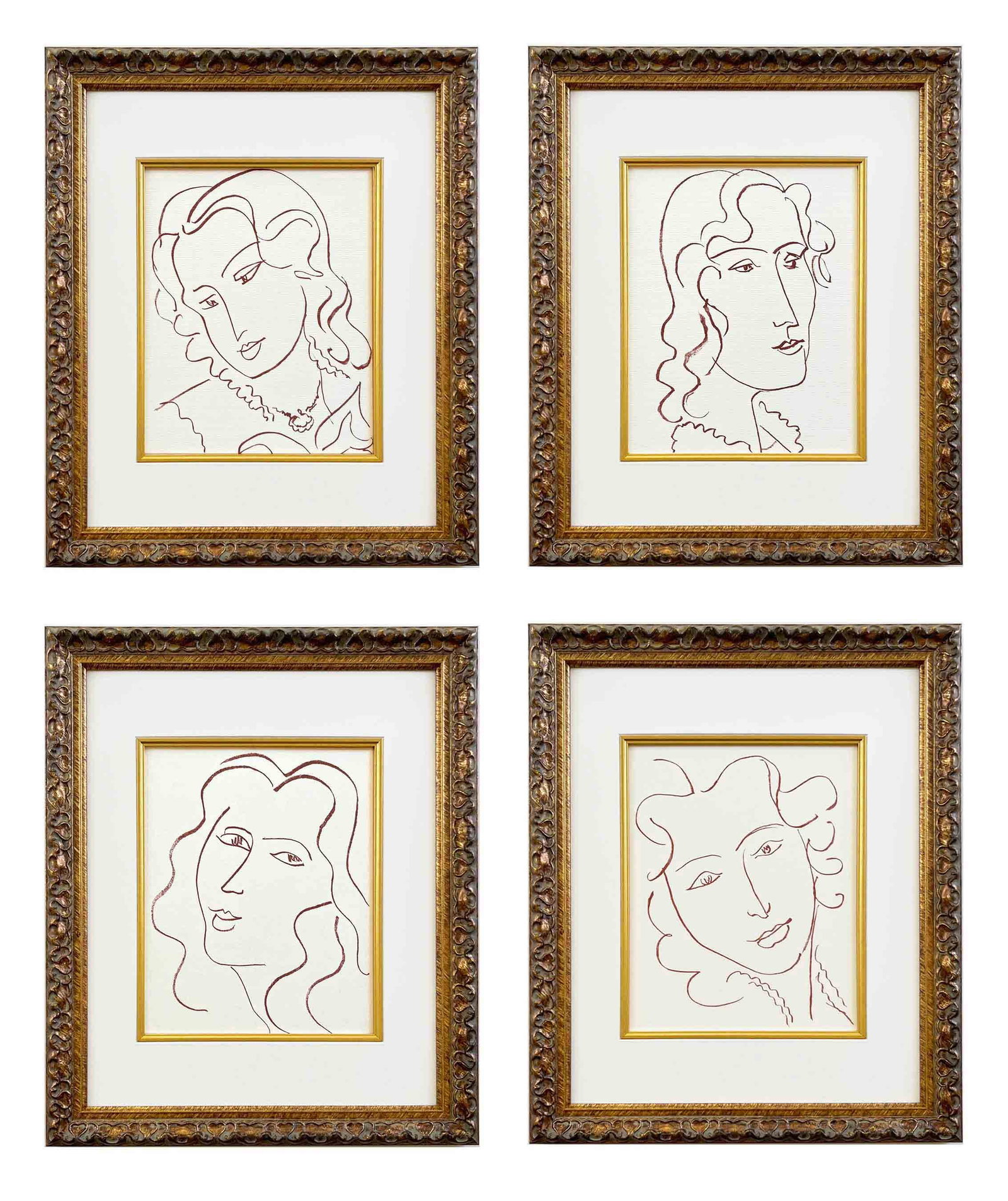 Matisse Set of four Florilege Des Amours 31-53-71-79 framed: Title: Matisse Set of four Florilege Des Amours 31-53-71-79 framed Description: Artist: Henri Matisse (after) \nCountry: France \nTitle: Set of four Florilege Des Amours 31-53-71-79 \nMedium: