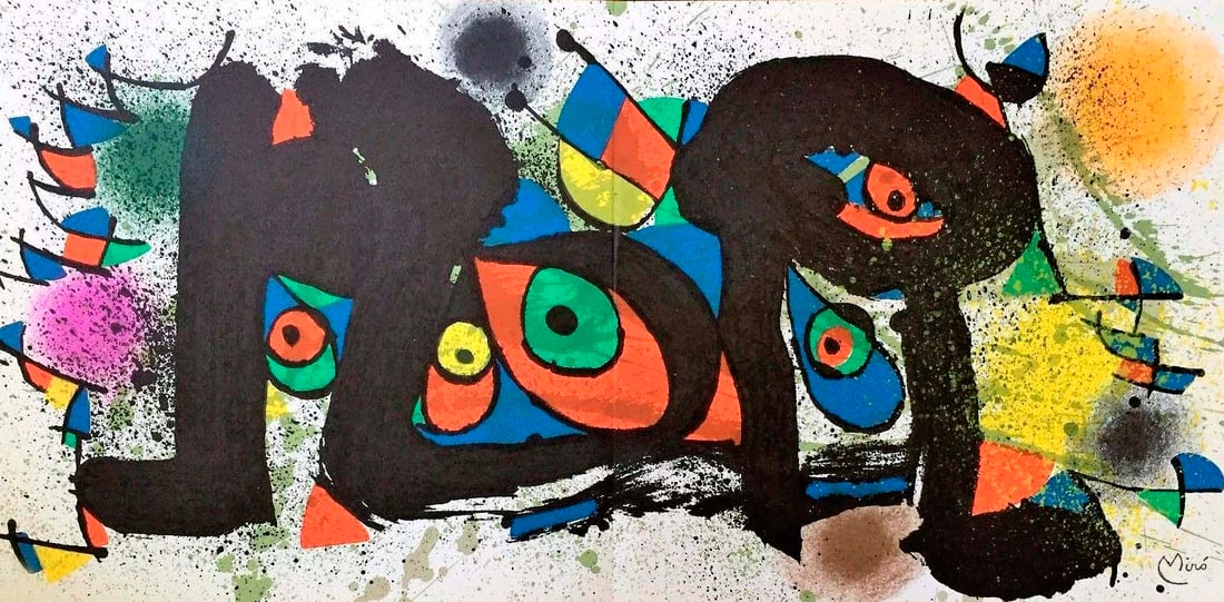 1974 Joan Miro Signed Original Lithograph Sculpture 1: Title: 1974 Joan Miro Signed Original Lithograph Sculpture 1 Description: Artist: Joan Miro \nCountry: Spain \nTitle: Sculpture N.1 \nMedium: Original Lithograph \nMarks: Signed in plate, not numbered