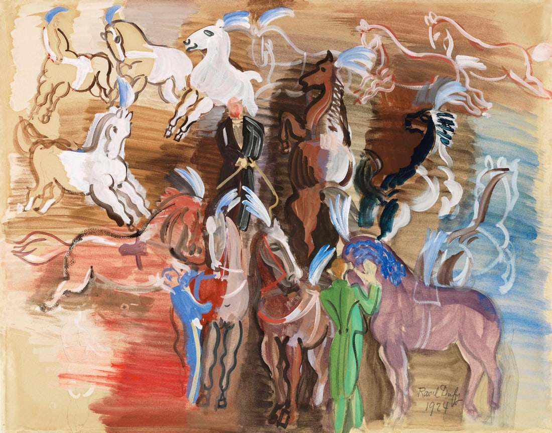 Raoul Dufy Chevaux de Cirque Giclee Ltd Edition: Title: Raoul Dufy Chevaux de Cirque Giclee Ltd Edition Description: Title: Chevaux de Cirque Giclee \nArtist: Raoul Dufy \nCountry: France \nMedium: Giclee \nMarks: Numbered Ltd Edition \nPaper size: 