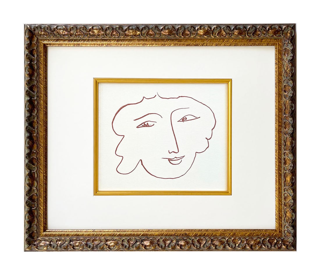 Henri Matisse Florilege Des Amours 1 framed: Title: Henri Matisse Florilege Des Amours 1 framed Description: Artist: Henri Matisse (after) \nCountry: France \nTitle: Florilege des amours - Plate 1 \nMedium: Sanguine lithograph \nPaper: Bouffant 