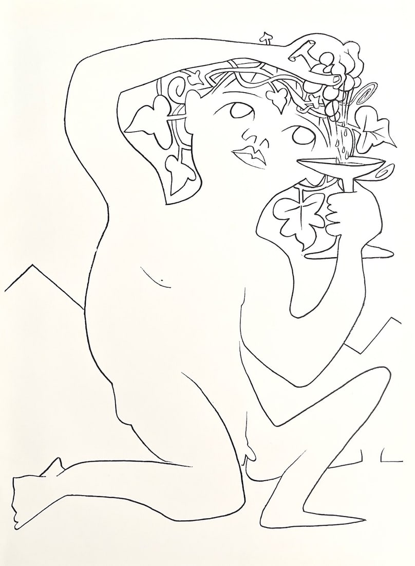Francoise Gilot Lithograph I Squeeze The Juice 1975: Title: Francoise Gilot Lithograph I Squeeze The Juice 1975 Description: Artist: Francoise Gilot \nCountry: France \nTitle: I Squeeze The Juice \nMedium: Lithograph \nMarks: Not signed not numbered \np